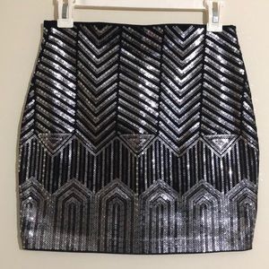 Express sequin mini skirt